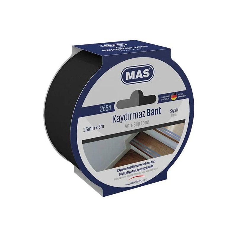 MAS 2654 KAYDIRMAZ BANT 25 mm x 5 mt SİYAH