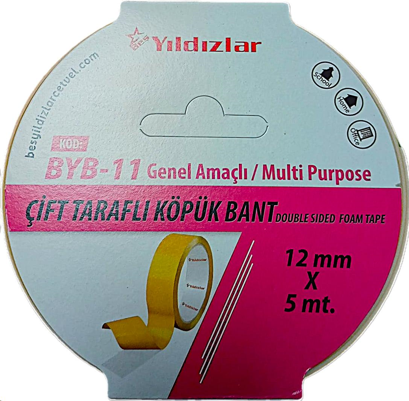 YILDIZLAR 12x5 ÇİFT TARAFLI KÖPÜK BANT BYB-11