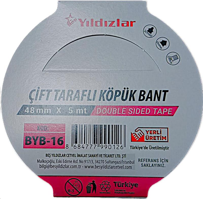 YILDIZLAR 48x5 ÇİFT TARAFLI KÖPÜK BANT BYB-16