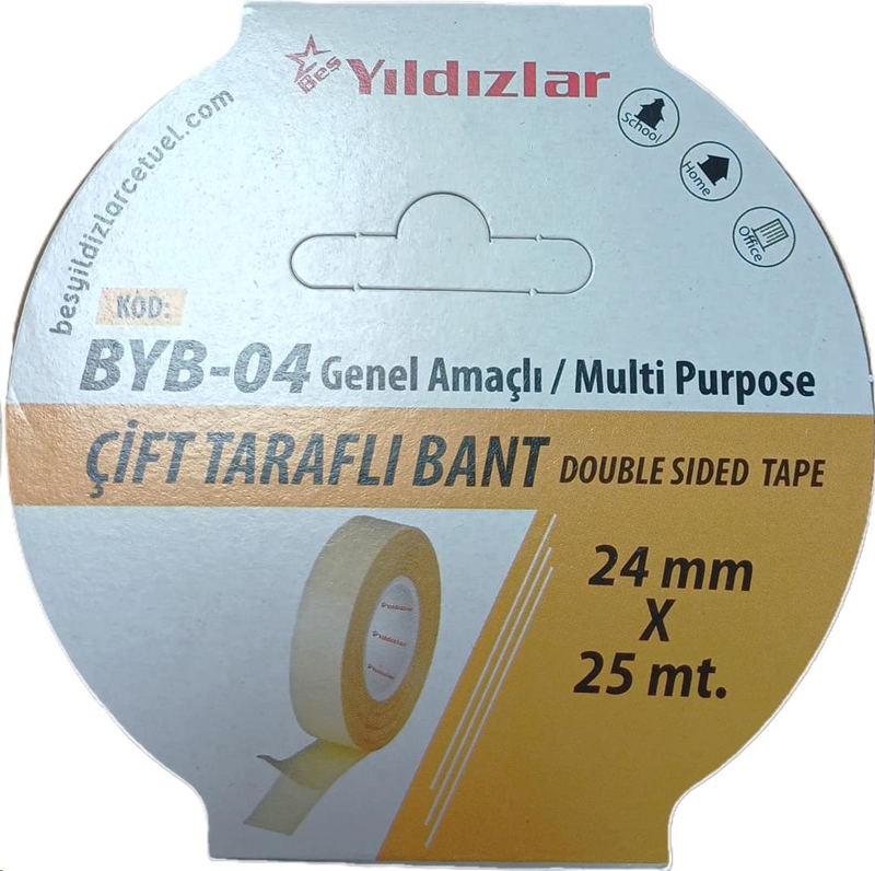 YILDIZLAR 24x25 ÇİFT TARAFLI BANT BYB-04