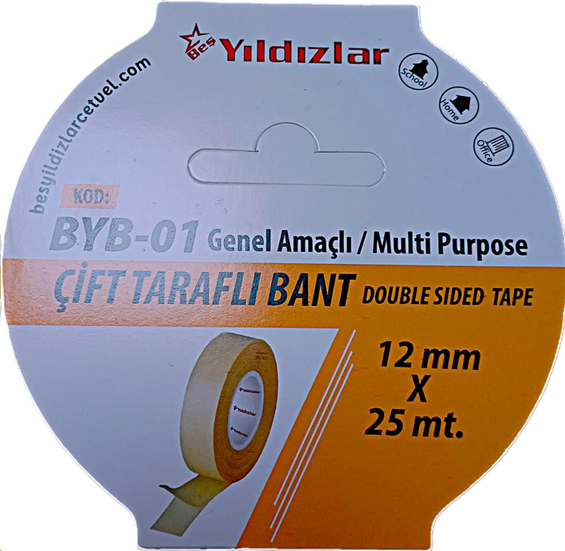YILDIZLAR 12x25 ÇİFT TARAFLI BANT BYB-01