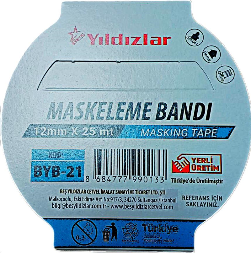 YILDIZLAR 12x25 MASKELEME BANTI BYB-21