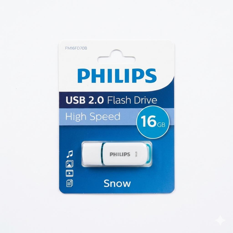 PHILIPS 16 GB SNOW USB2.0 BELLEK MAVİ/BEYAZ FM16FD70B/00