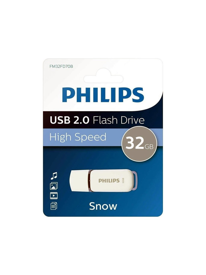 PHILIPS 32 GB SNOW USB 2.0 BELLEK GRİ/BEYAZ FM32FD70B/00