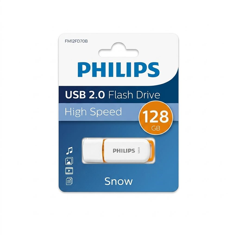 PHILIPS 128 GB SNOW USB2.0 BELLEK TURUNCU/BEYAZ FM12FD70B/00
