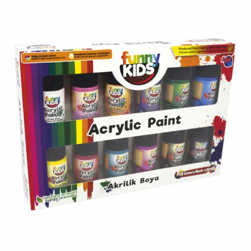 FUNNY KIDS 1950 12 RENK AKRİLİK BOYA 20 ML 05685