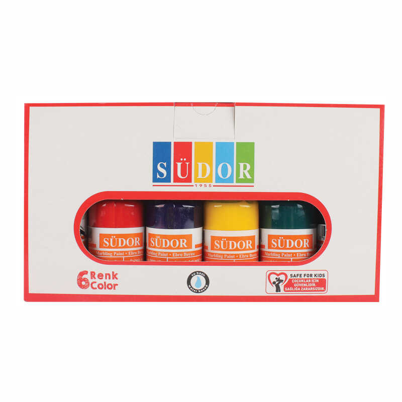 SÜDOR SD856 EBRU BOYASI 6 LI DAMLALIKLI SET 30 ML