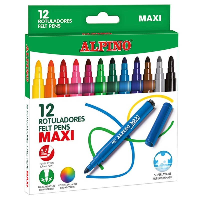 ALPINO 12 RENK MAXI KEÇELİ KALEM AR-06