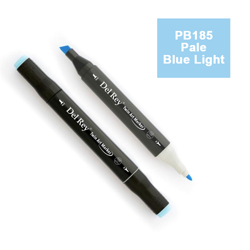 DEL REY TWIN MARKER PB185 PALE BLUE LİGHT ÇİFT UÇLU GRAFİK KALEMİ MN-DR185