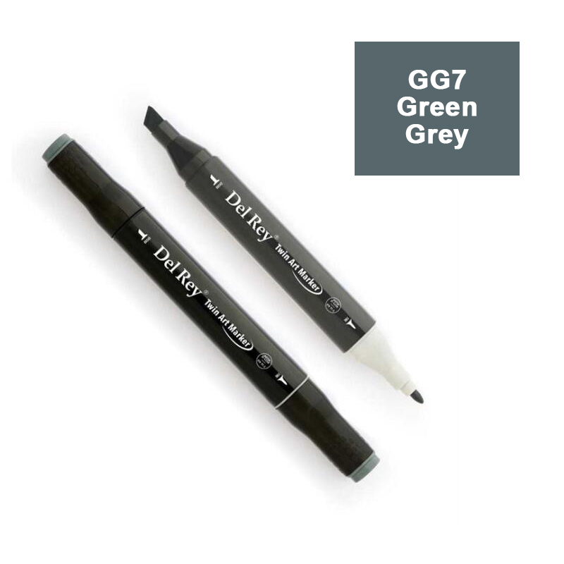DEL REY TWIN MARKER GG7 GREEN GREY ÇİFT UÇLU GRAFİK KALEMİ MN-DRGG7
