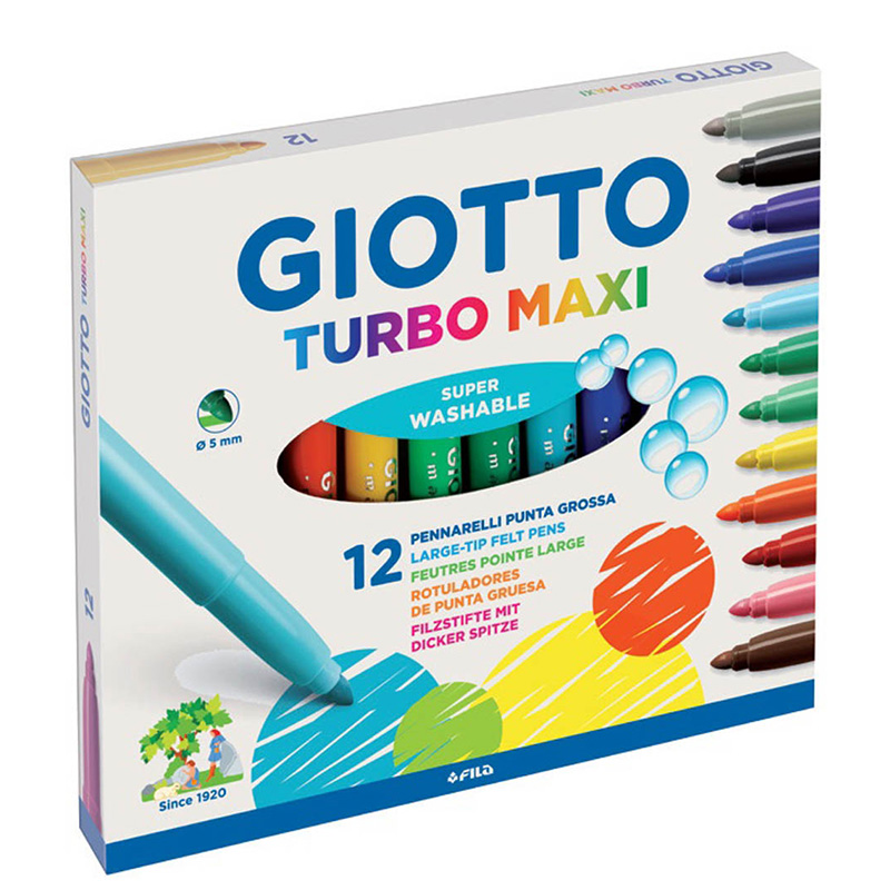 GIOTTO 12 RENK TURBO MAXI JUMBO BOYA KALEMİ 454000 (KAMPANYALI)
