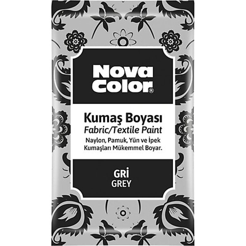 NOVA COLOR TOZ KUMAŞ BOYASI GRİ 12 GR NC-908