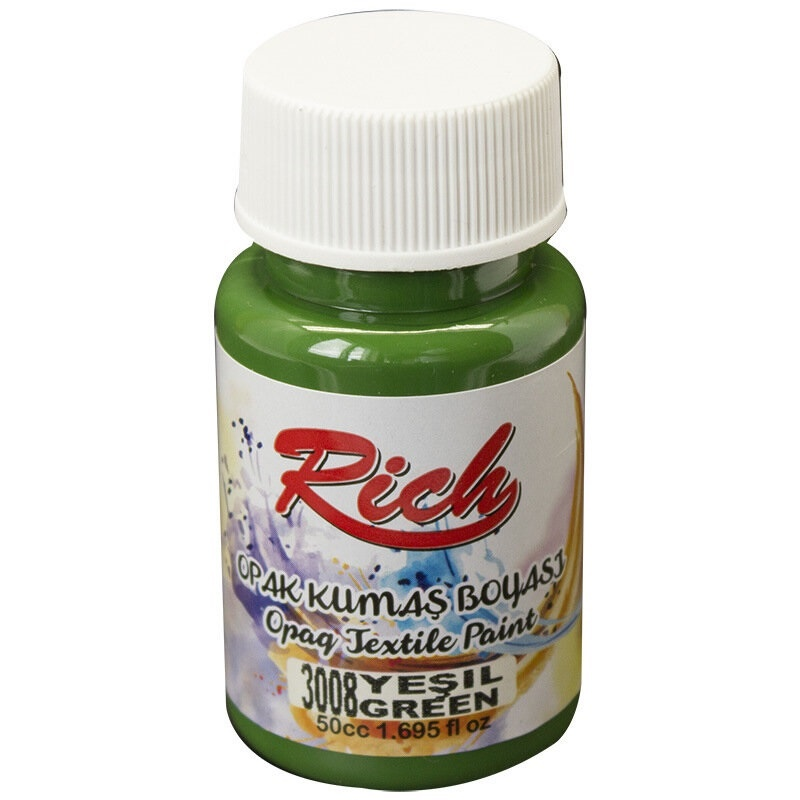 RICH AKRİLİK KUMAŞ BOYASI 03468 YEŞİL 50 cc.