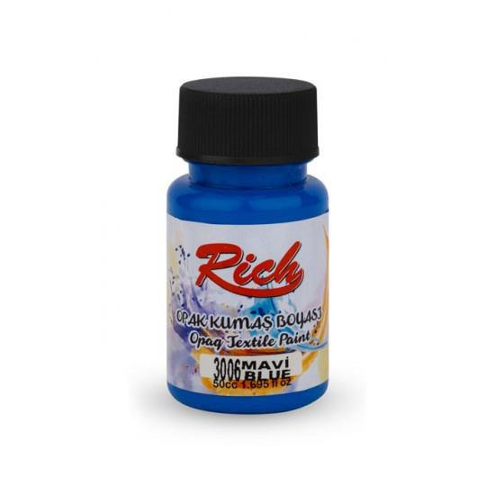 RICH AKRİLİK KUMAŞ BOYASI 01543 MAVİ 50 cc.