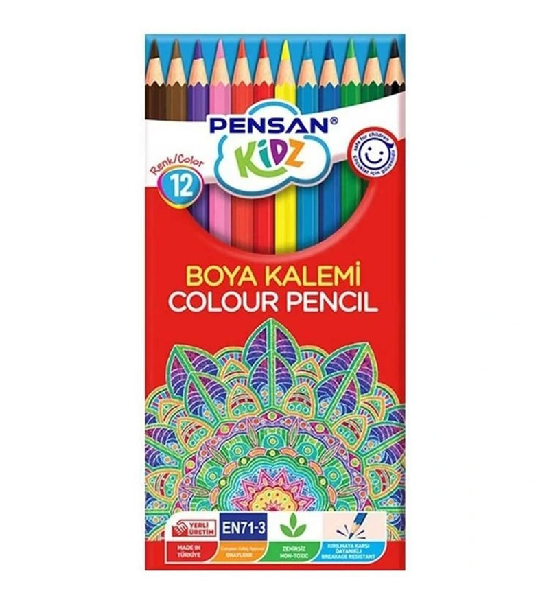 PENSAN KİDZ 12 RENK TAM BOY KURU BOYA PE56312TBKB