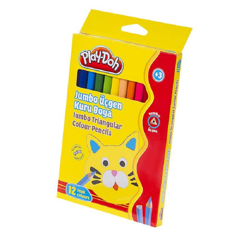 PLAY-DOH 12 RENK JUMBO ÜÇGEN KURUBOYA KU008