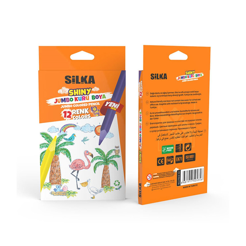 SİLKA 12 RENK JUMBO ÜÇGEN TAM BOY KURU BOYA KL2.TJ12-12