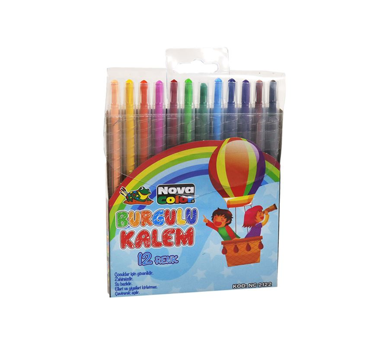 NOVA COLOR 12 Lİ ÇEVİRMELİ MUM BOYA NC-2122