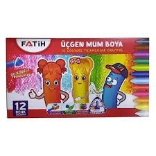 FATİH 12 RENK WAX CRAYON JUMBO ÜÇGEN MUM BOYA 50220CB12R