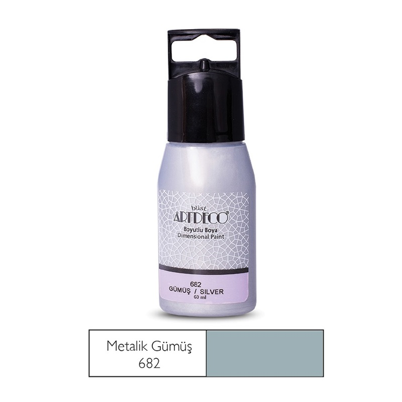ARTDECO Y-040C-682 BOYUTLU BOYA 60 ml GÜMÜŞ