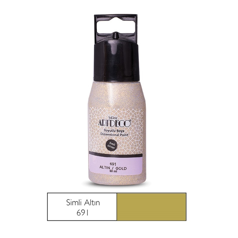 ARTDECO Y-041C-691 SİMLİ BOYUTLU BOYA 60 ml ALTIN