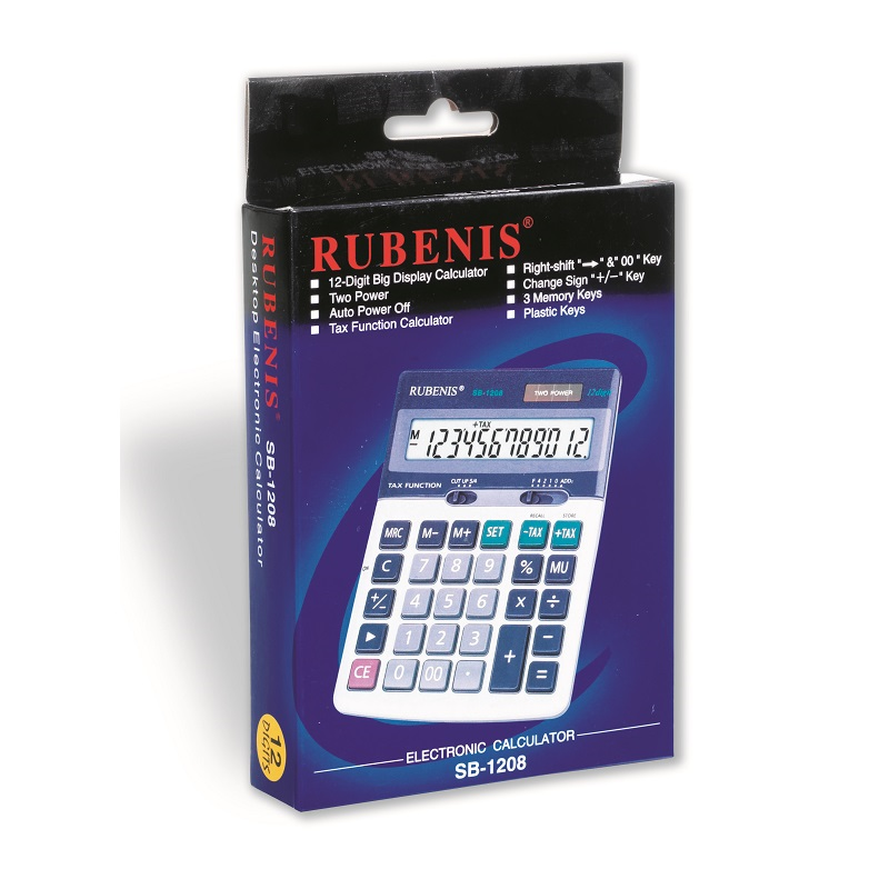 RUBENIS SB-1208 MASA TİPİ HESAP MAKİNESİ 12 HANE