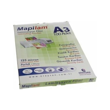 MAPİ A3 LAMİNASYON KAPLAMA 125mic.1021203 (KAMPANYA)