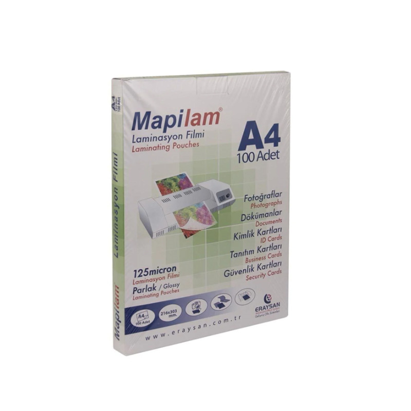 MAPİ A4 LAMİNASYON KAPLAMA 125mic. 1021204 (KAMPANYA)