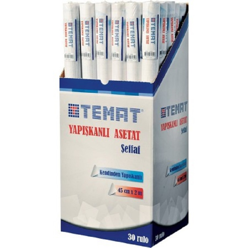 TEMAT 45x10 mt YAPIŞKANLI ASETAT RULO 11593