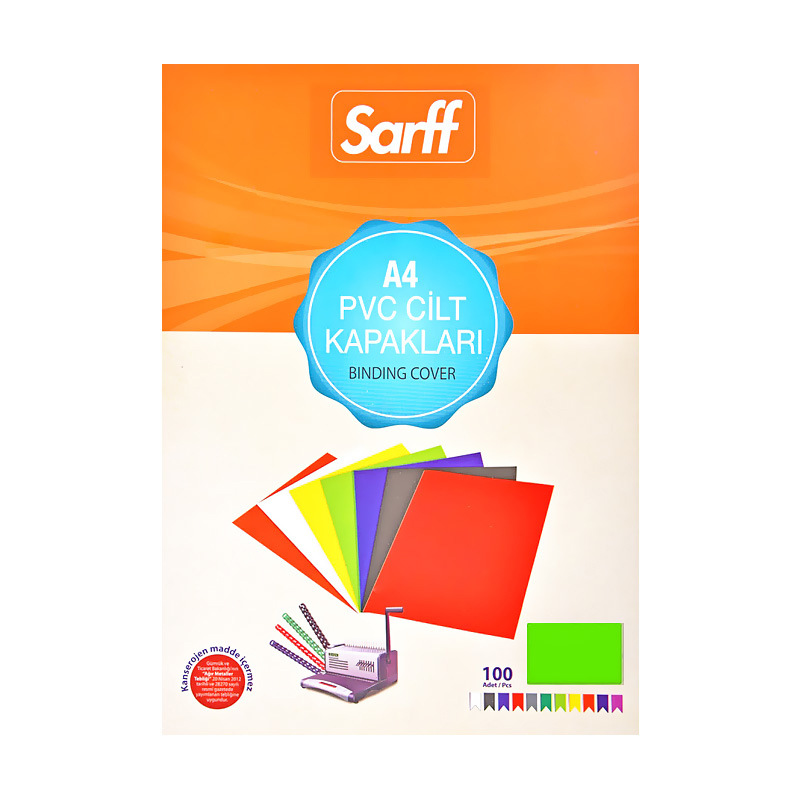 SARFF A4 PVC CİLT KAPAĞI YEŞİL 160 MICRON 100 LÜ 15201016