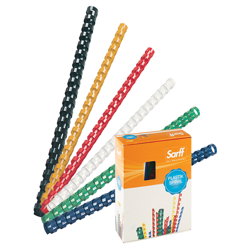 SARFF 6 mm DELUX SİYAH PLASTİK SPİRAL 100 LÜ 15312006