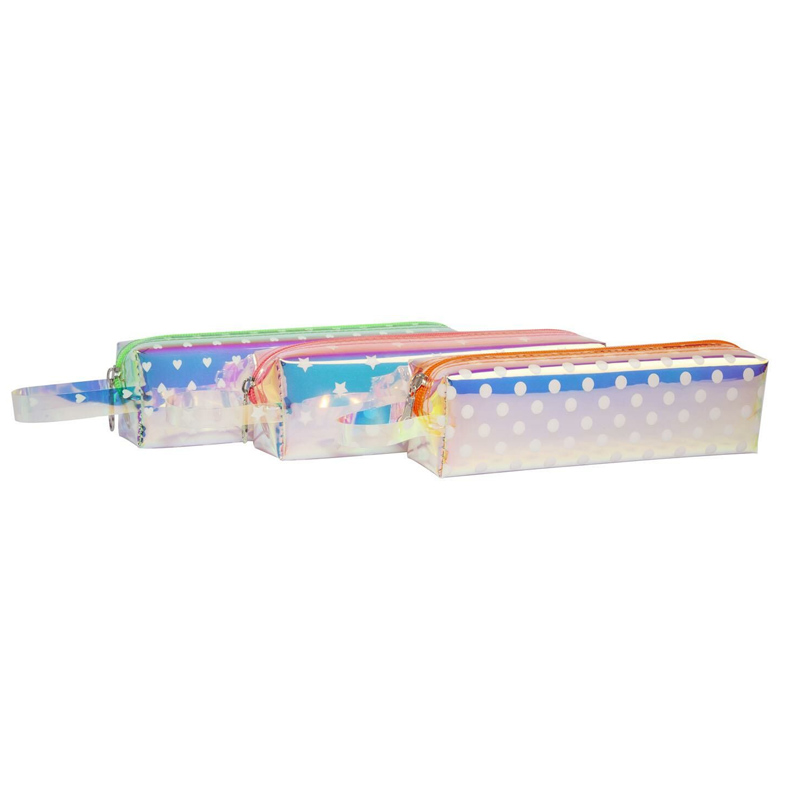 B&D BD-KCS023 ŞEFFAF KALP/YILDIZ/PUANTİYE KALEM ÇANTASI