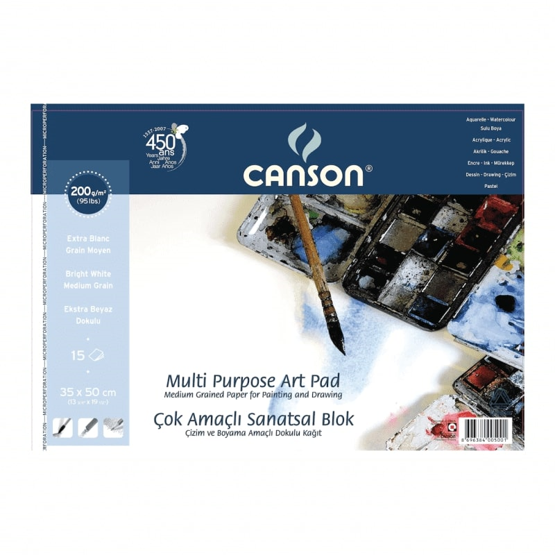 CANSON 35x50 15 YP ÇOK AMAÇLI RESİM BLOK 200 GR 200153550