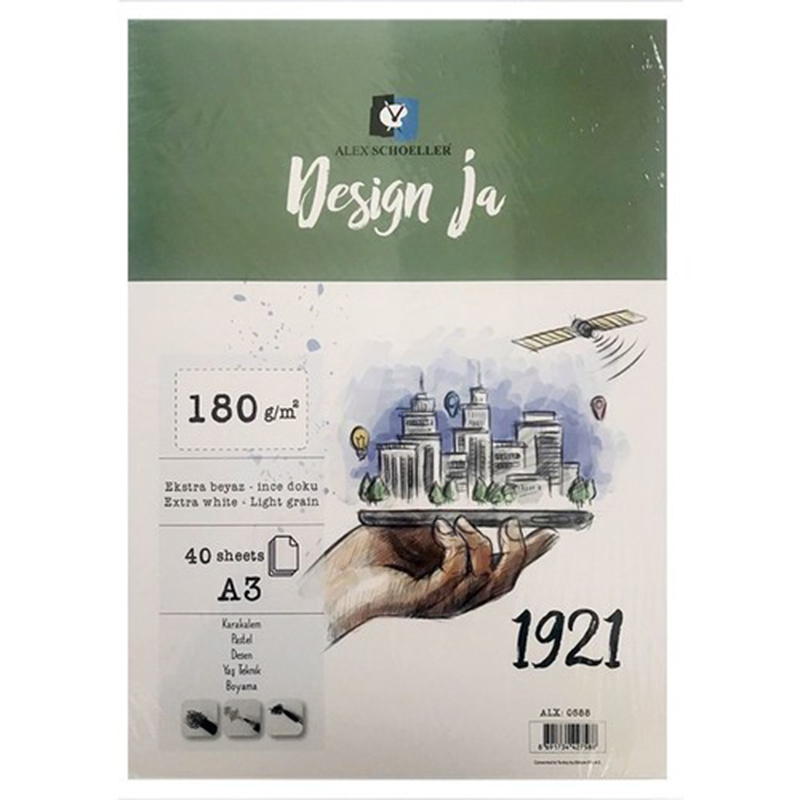 ALEX A3 40 YP 180 gr DOKULU RESİM BLOK ALX-0464
