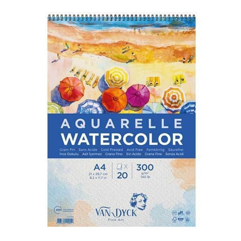 VANDYCK SULUBOYA BLOK A4 300 GR. 20 YP ÜST SPİRALL