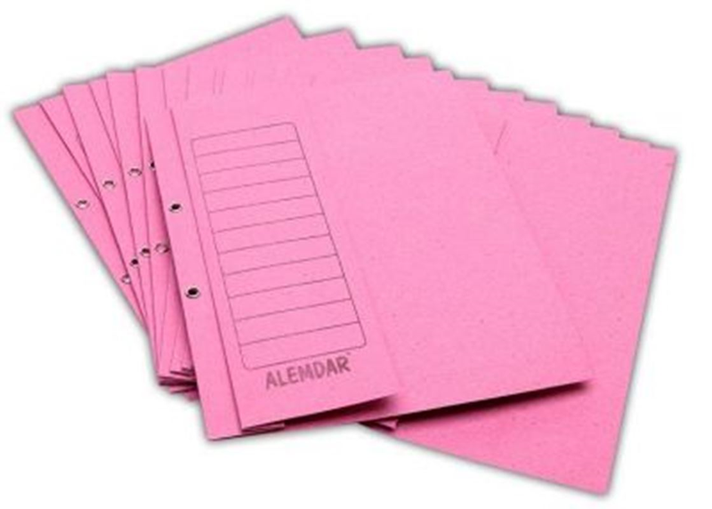 ALEMDAR PEMBE TELLİ YARIM KAPAKLI LÜKS KARTON DOSYA
