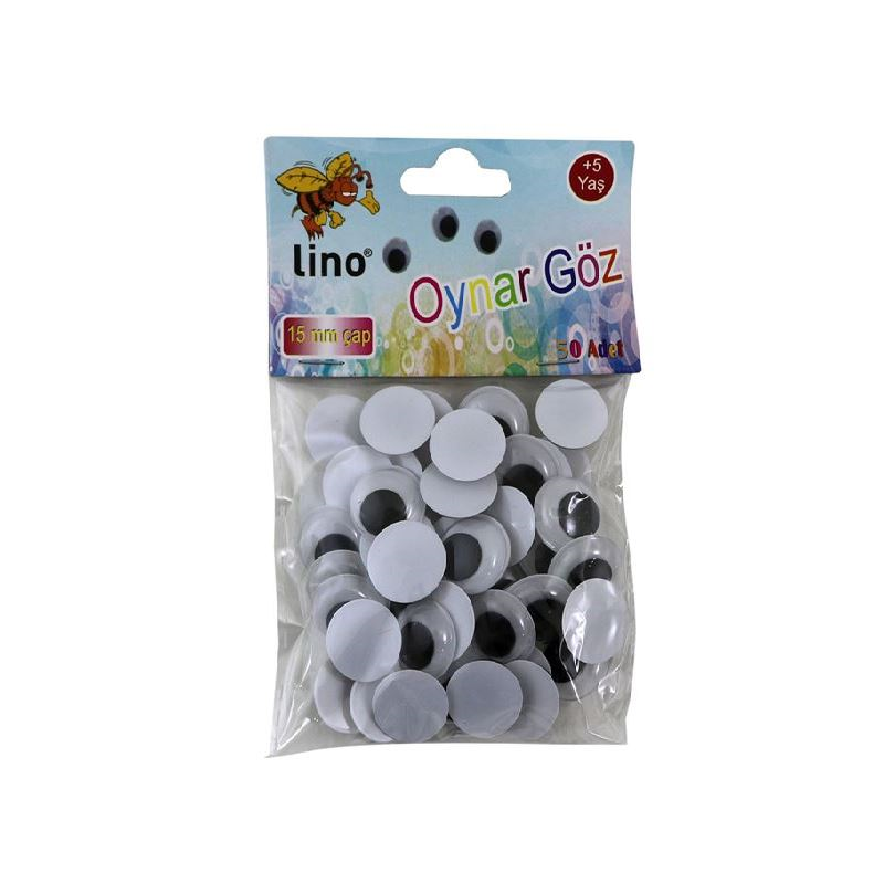 LINO OYNAR GÖZ ORTA BOY 15 mm 50 Lİ RBZ-016-A
