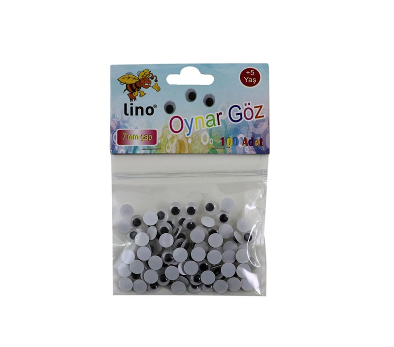 LINO OYNAR GÖZ KÜÇÜK BOY 7 MM.100 LÜ RBZ-007-A