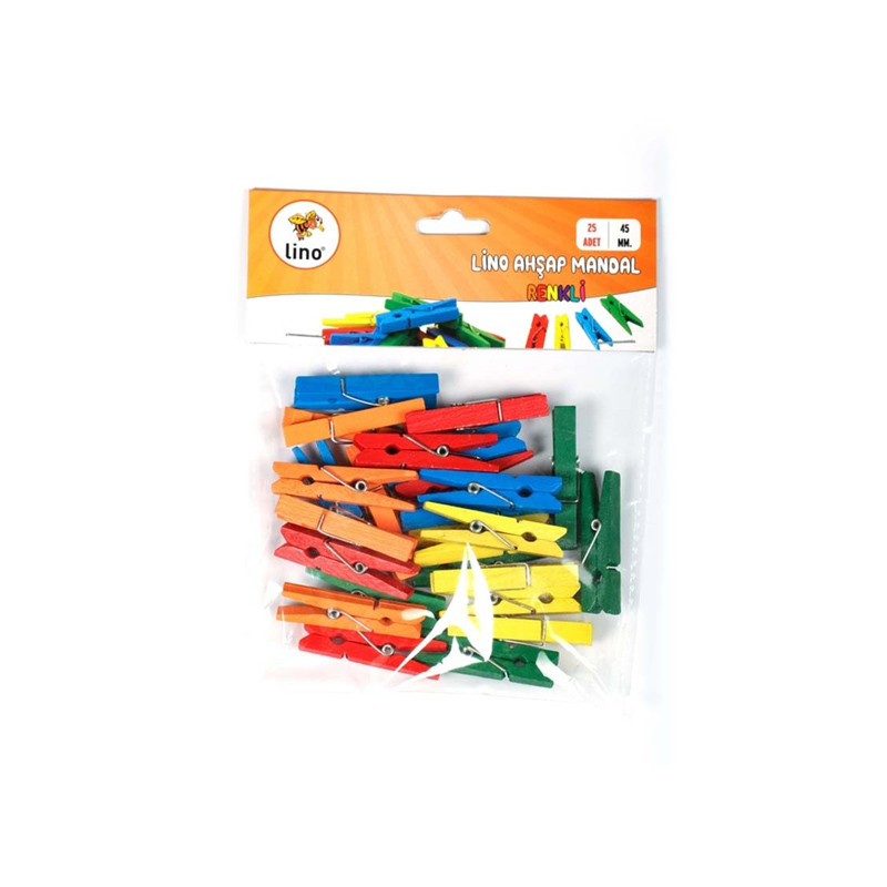 LINO RBZ-038 AHŞAP MANDAL RENKLİ 45 MM