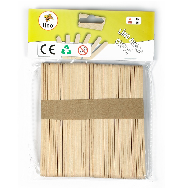 LINO RBZ-032 AHŞAP NATUREL ÇUBUK DAR 11 CM 50 Lİ