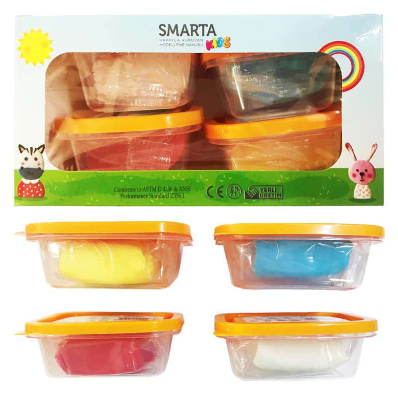 SMARTA KIDS 4 RENK MODEL HAMURU 4x70 GR. OKUL SETİ
