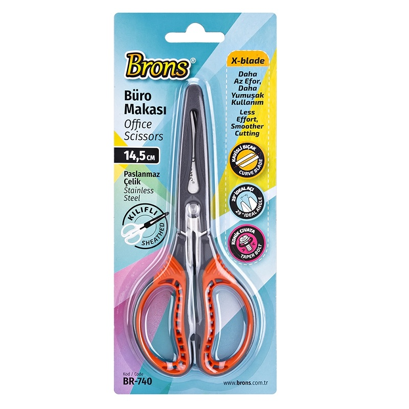 BRONS BÜRO MAKASI KORUMA KILIFLI BR-740 14,5 cm