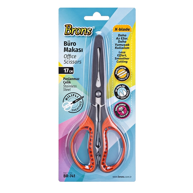 BRONS BÜRO MAKASI KORUMA KILIFLI BR-741 17 cm