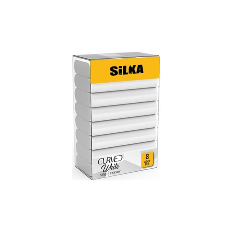 SİLKA CURVED BEYAZ SİLGİ 8 Lİ SG.52