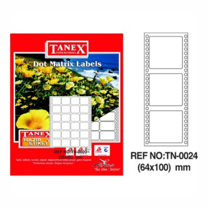 TANEX 64x100 BİLGİSAYAR ETİKETİ TN-0024-555