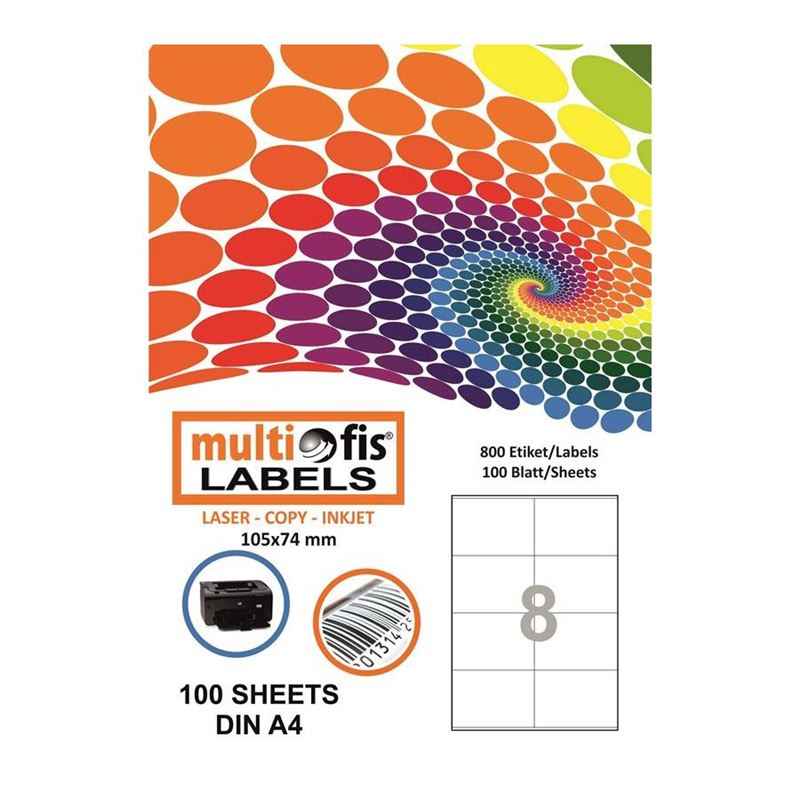 MULTİOFİS 105x74 mm LASER ETİKET 5374