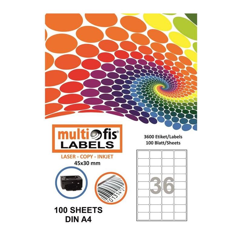 MULTİOFİS 45x30 mm LASER ETİKET 5036