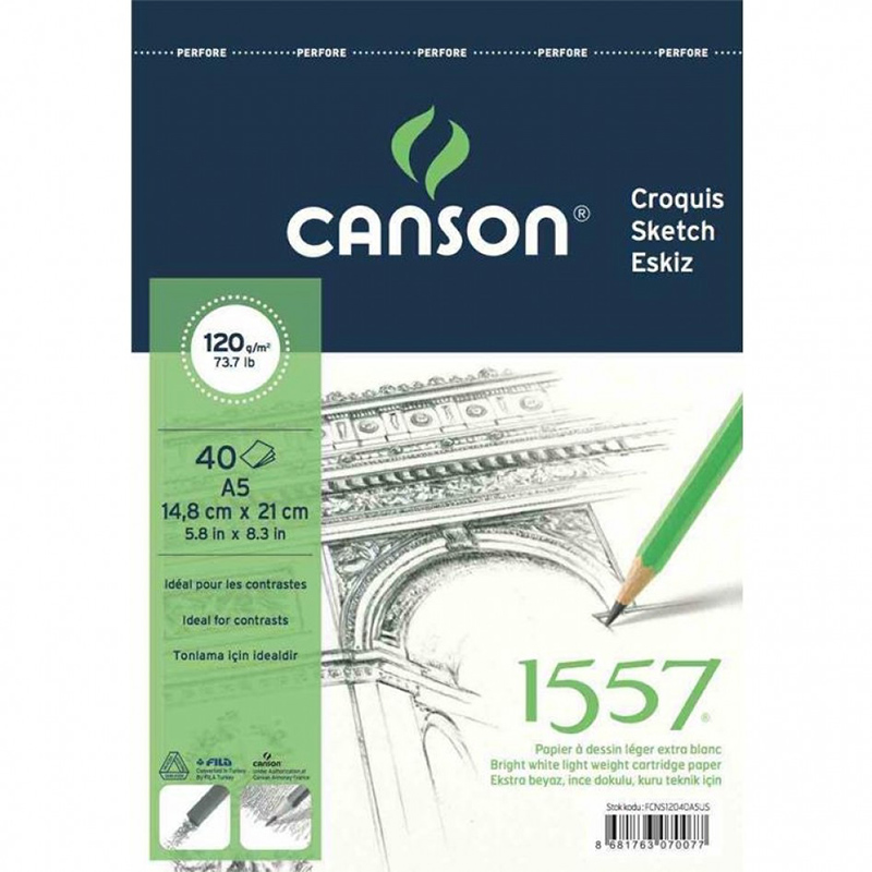 CANSON 1557 A5 40 YP RESİM VE ÇİZİM BLOK 12040A5