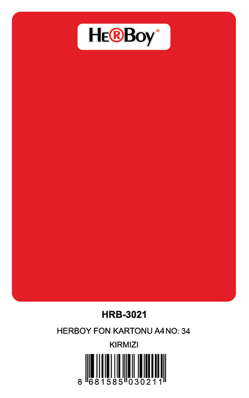 HERBOY FON KARTONU A4 KIRMIZI 160 GR NO:34 100 LÜ HRB-3021