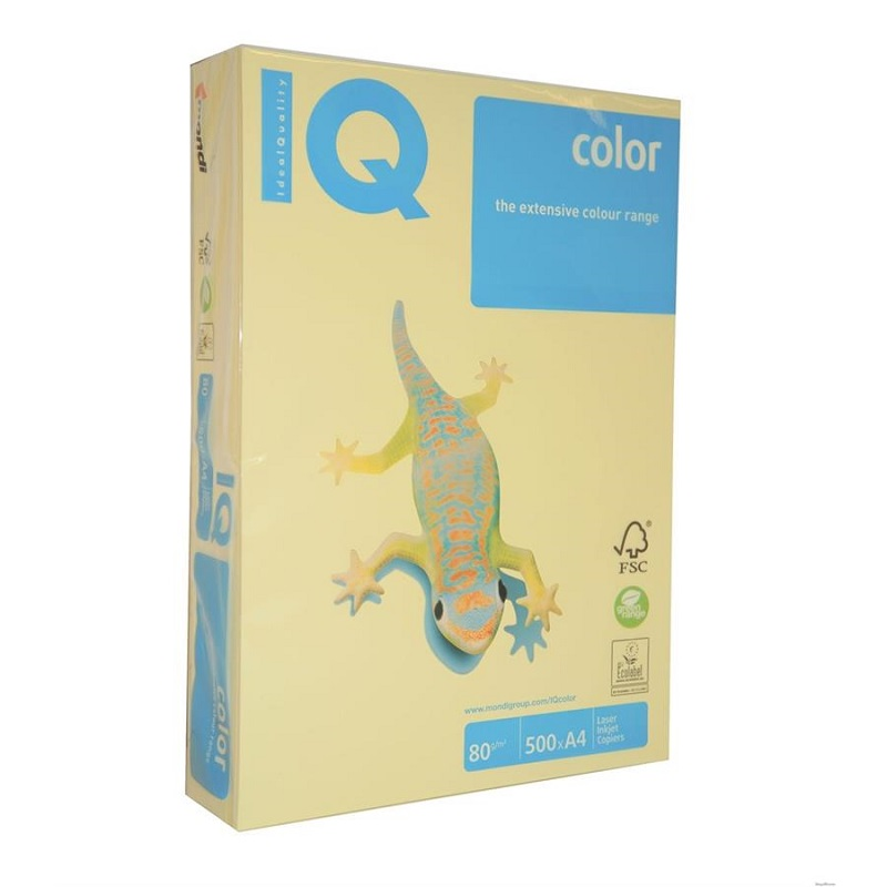 IQ A4 AÇIK SARI RENKLİ FOTOKOPİ KAĞIDI 80 gr. YE23